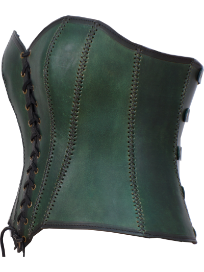 Trollfelsen Ledermieder Vollbrust Grün